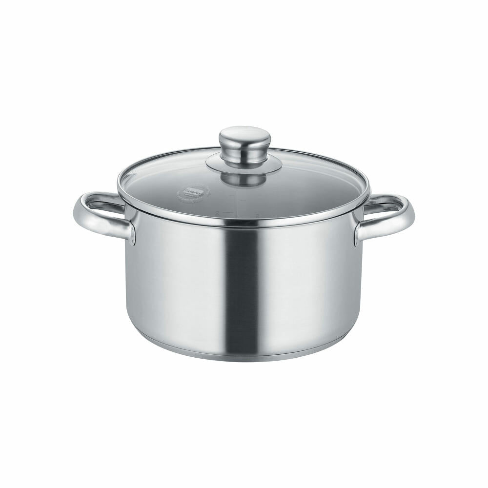 Berndes New Roma cooking pot set 4-piece, pots, saucepan, stainless steel, silver, 059030