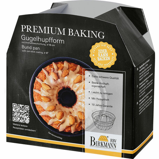 Birkmann Premium Baking Gugelhupfform, Backform, Kuchenbackform, Kuchenform, Gugelhupf, Karbonstahl, Ø 16 cm, 882157