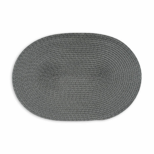 Continenta Tischset Oval, Platzset, Platzdecke, Platzmatte, Kunstfaser, Dunkelgrau, 45 x 31 cm, 6618