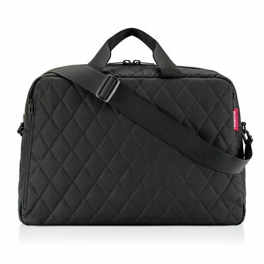 reisenthel duffelbag M, travel bag, carrying bag, shoulder bag, sports bag, hand luggage bag, Rhombus Black, 38 L, BG7059