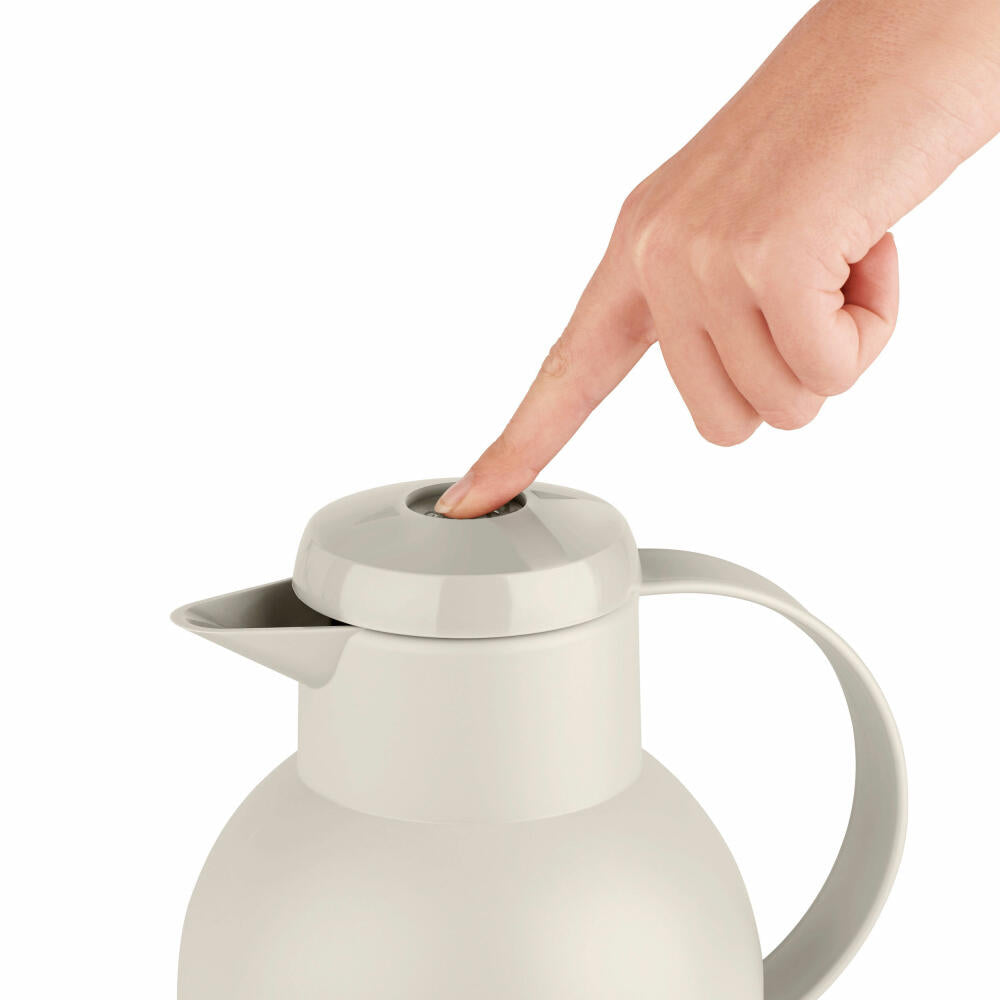 Emsa SAMBA insulated jug Quick Press, jug, teapot, coffee pot, coffee, plastic, powder gray, 1 L, F4010400