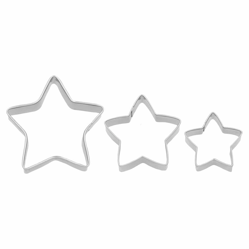 Birkmann cookie cutters terrace star, 3-piece, cookie cutter, cookie shape, biscuit, cookies, stainless steel, 199392