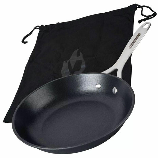 FMprofessional professional frying pan Force, induction compatible, cast iron with stainless steel handle, black, 24 cm, 22170