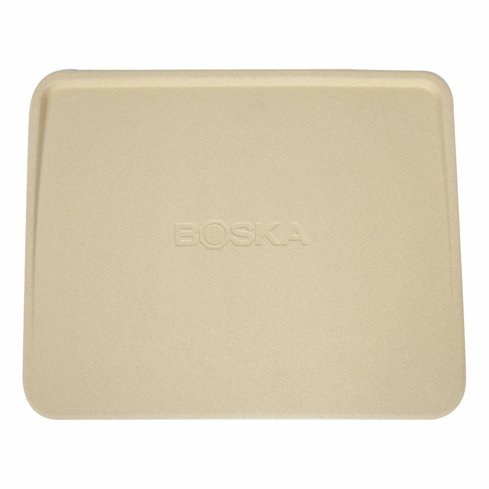 Boska Pizza Stein Deluxe Rechteckig, Pizzastein, Pizza-Backstein, Pizzaplatte, Cordierit, Crème, 40 x 32 cm, 320511
