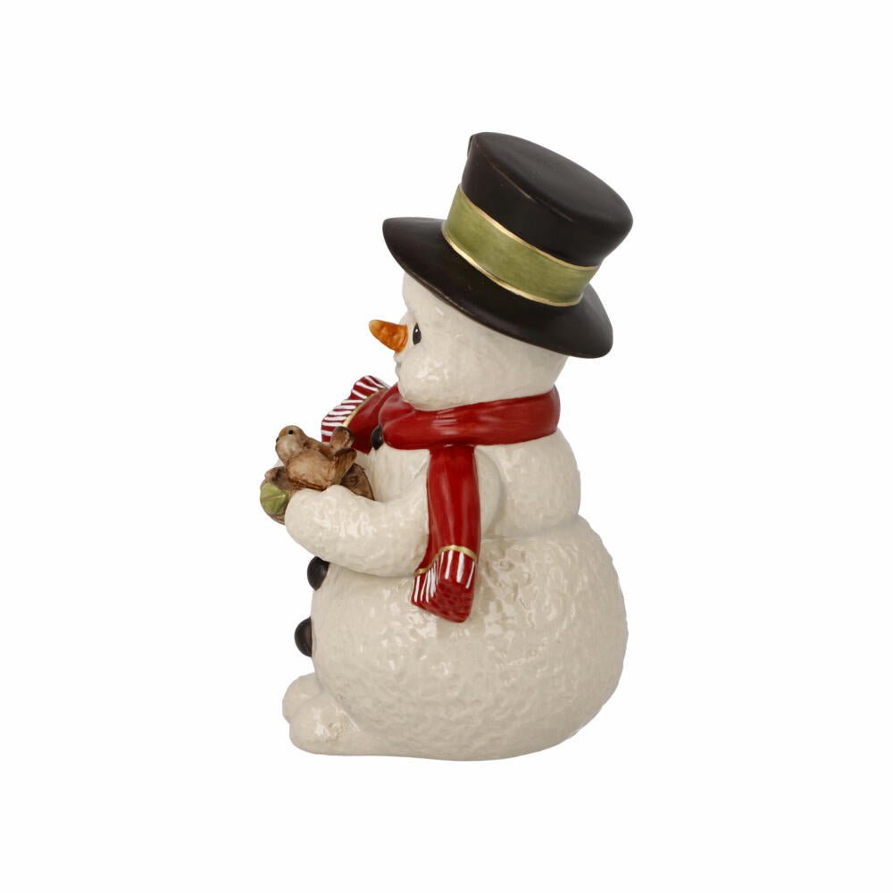 Goebel Figurine Snowman - Chirping Bird Pair, Decorative Figure, Stoneware, Colorful, 12 cm, 66704401