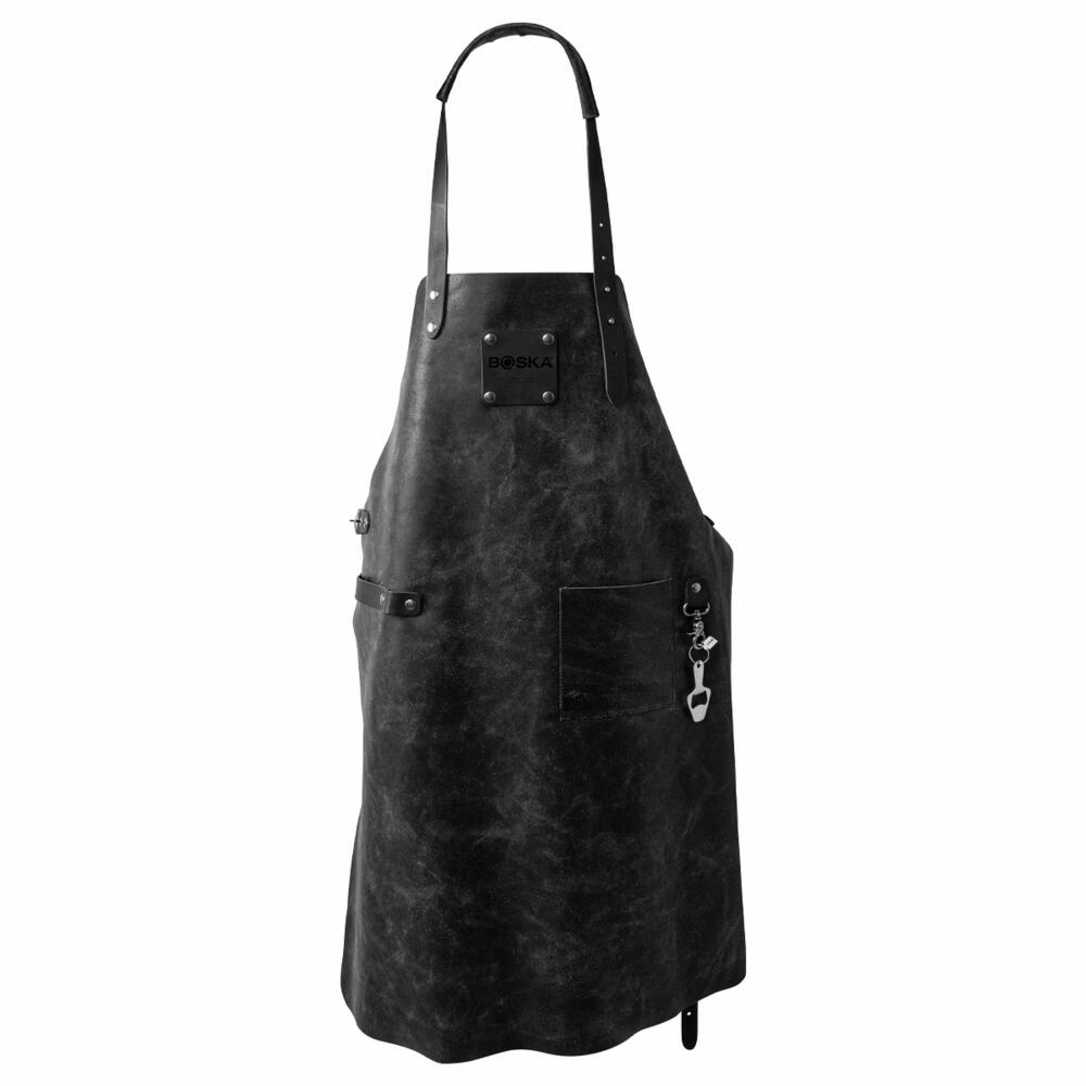 Boska Grill Apron Mr. Smith Black, BBQ Apron, 100% European Leather, Black, 955057