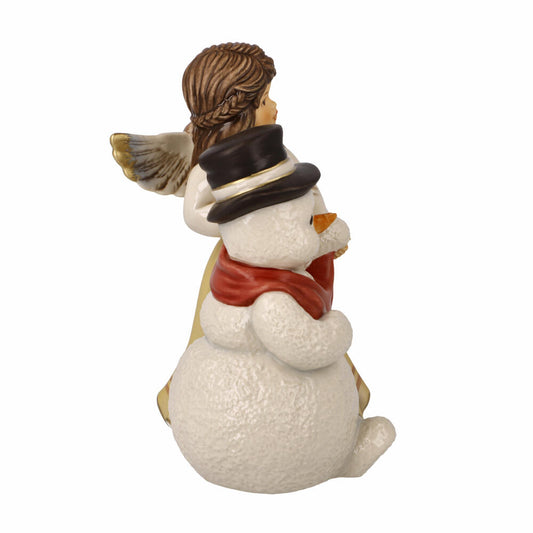 Goebel Angel Cozy Winter Night, Decorative Figure, Christmas, Stoneware, Champagne, 14.5 cm, 41675071