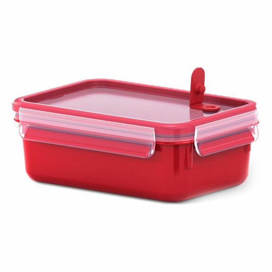 Emsa Clip &amp; Micro microwave container, freezer container, container, freshness box, clip box, plastic, red, 1 L, 517773