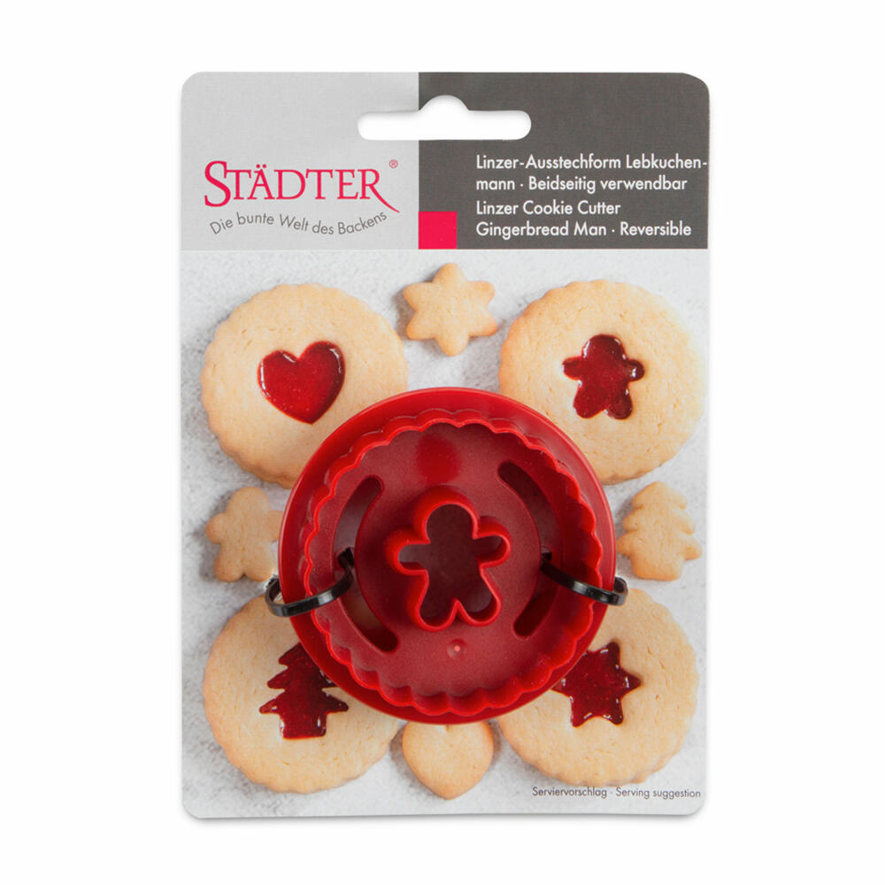 Städter Linzer Cookie Cutter Spitzbub Lebkuchenmann Wavy Double-Sided, Cookie Cutter, Cookie Mold, Cookies, Plastic, 954145