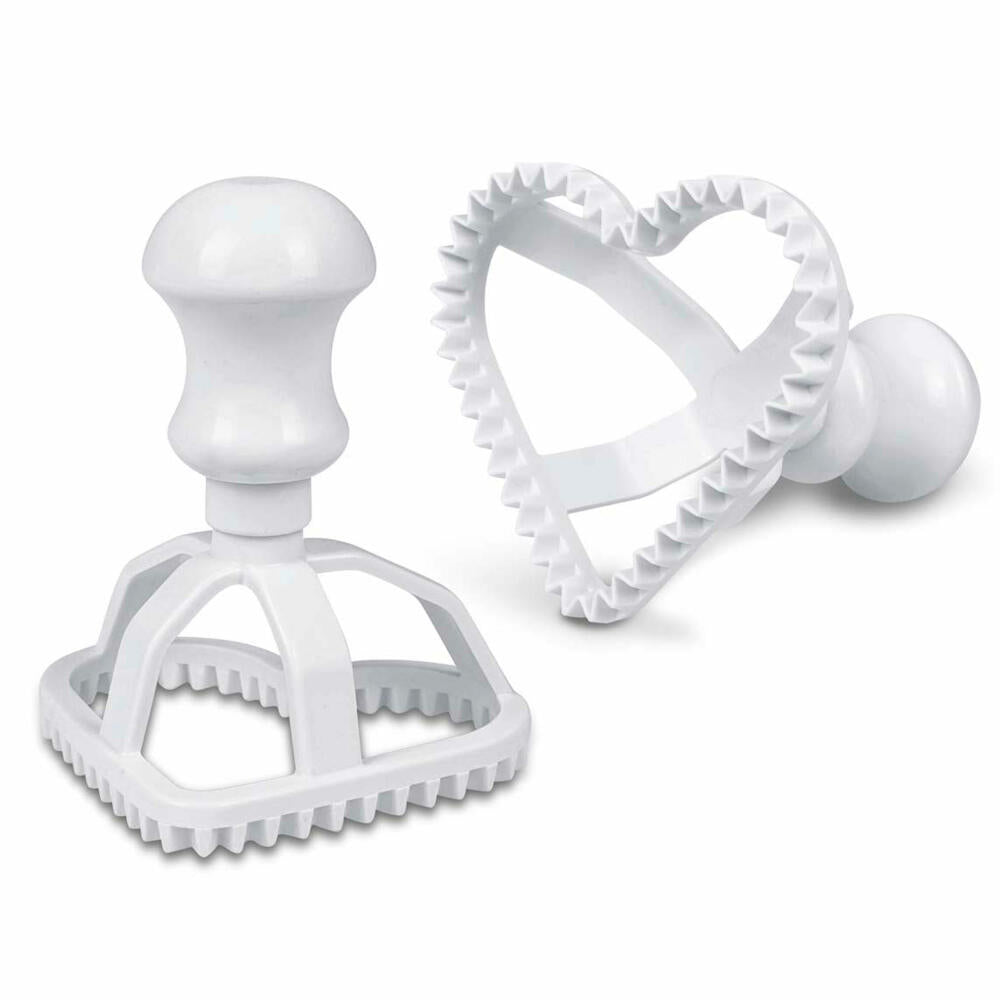 Städter Alfredos Pasta Ravioli Cutter Heart, Cookie Cutter, Ravioli Former, Dumpling Stamp, Plastic, 8.5 cm, 988156