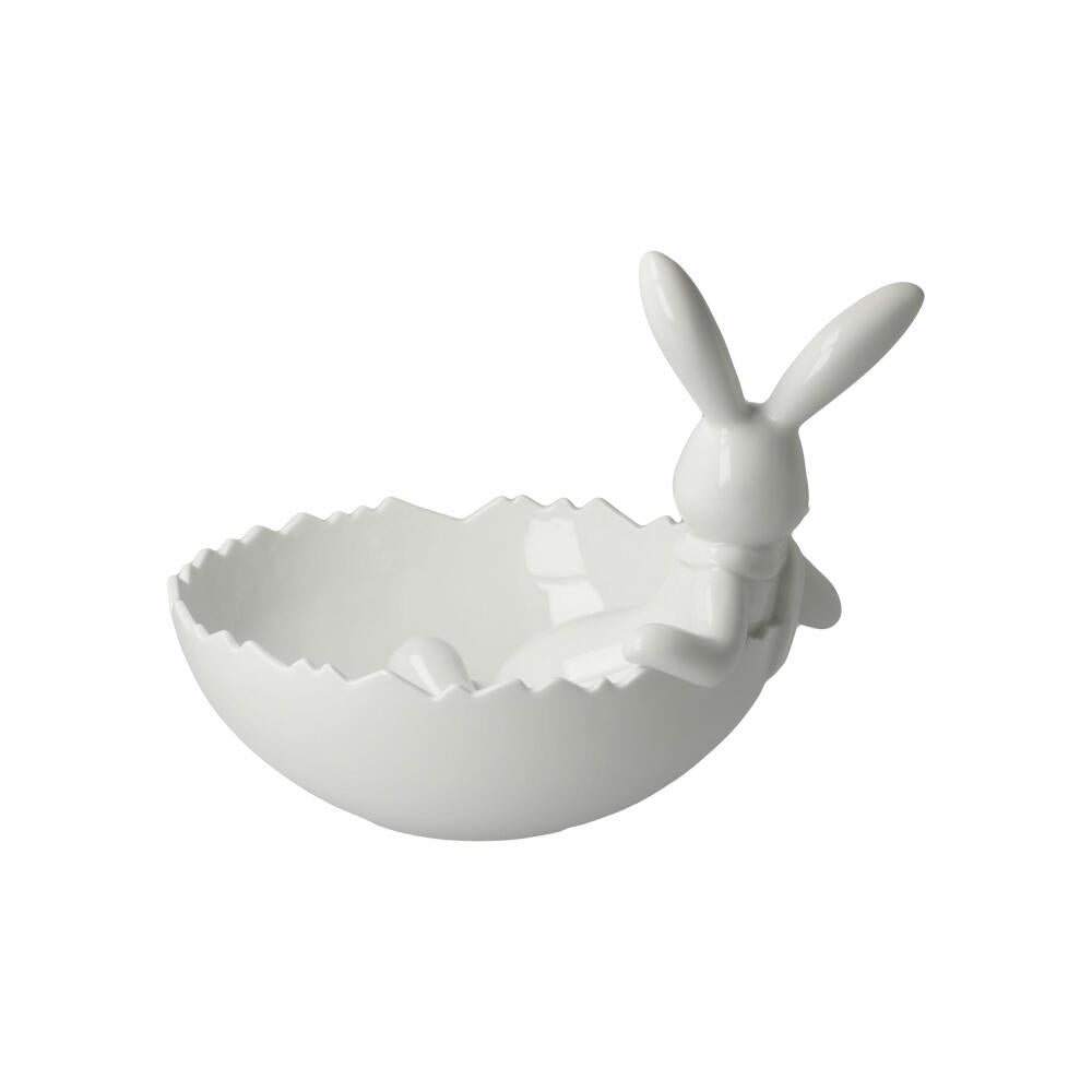 Goebel Figurine Rabbit with Bowl Snow White - Sweets for my Sweet, Porcelain, Colorful, 16 cm, 66845941