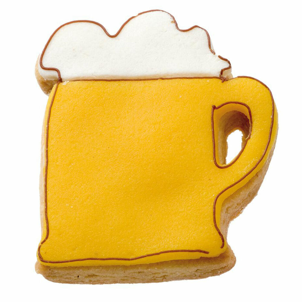 Birkmann cookie cutter beer mug, cookie cutter, cookie mold, biscuit, cookies, stainless steel, 6.5 cm, 192522