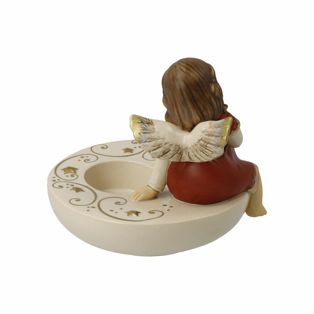 Goebel candle holder Dreamer in candlelight, stoneware, Bordeaux, 11.5 cm, 41660291