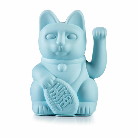 Donkey Products Lucky Cat, waving cat, lucky charm, waving cat, plastic, blue, approx. 15 cm, 330432