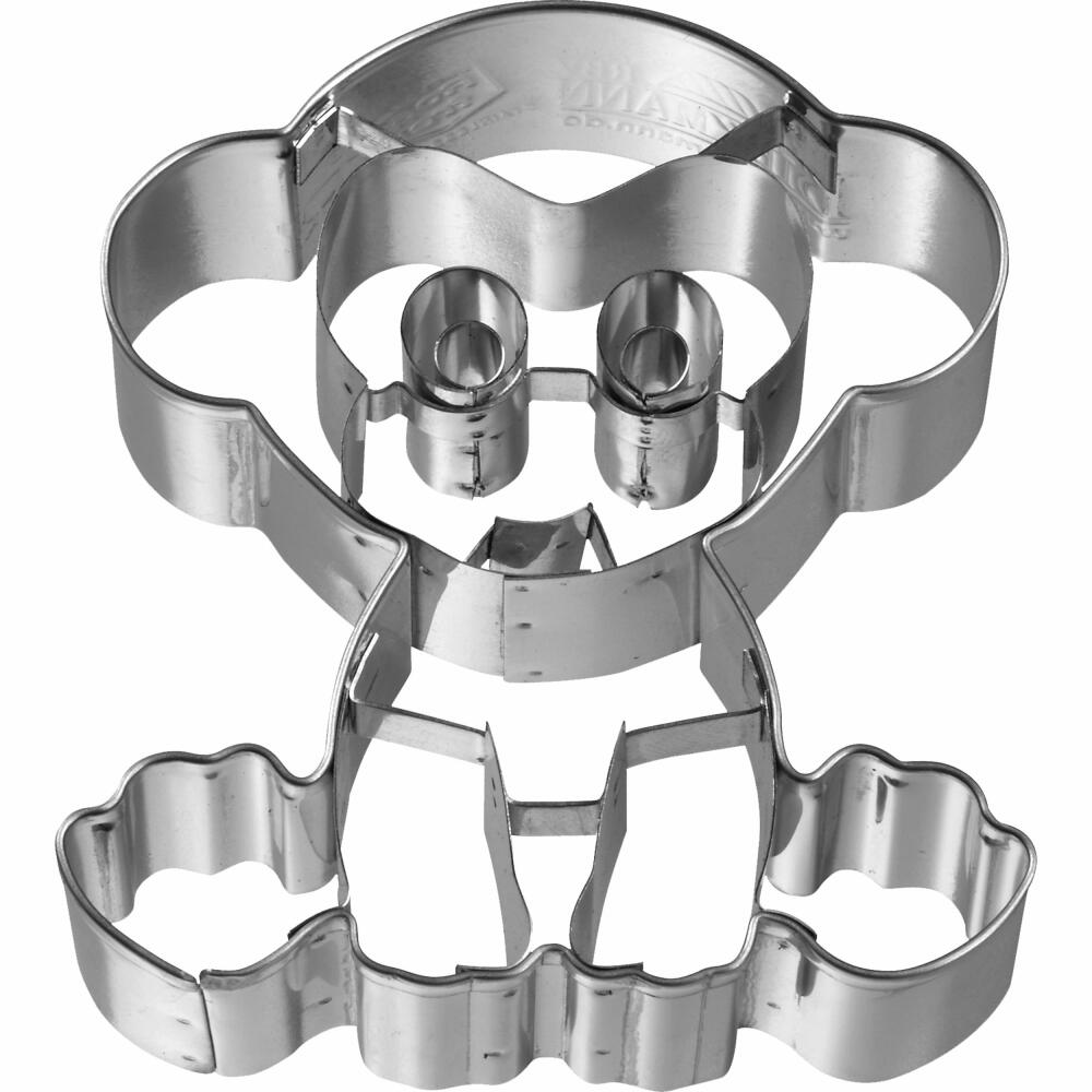 Birkmann cookie cutter monkey, with internal embossing, cookie cutter, cookie shape, biscuit, biscuits, stainless steel, 7 cm, 195646