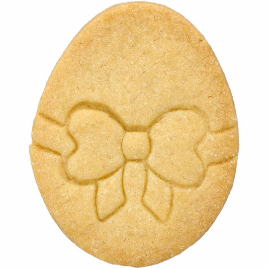 Birkmann Ausstechform Ei mit Schleife, Ausstecher, Plätzchenform, Keks, Plätzchen, Edelstahl, 6.5 cm, 189959