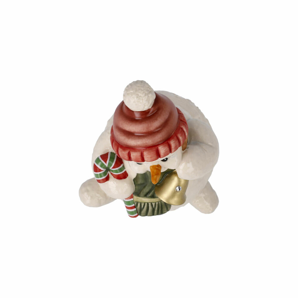 Goebel Figurine Snowman Quiet Bell Sound, Decorative Figure, Stoneware, Colorful, 11.5 cm, 66703981