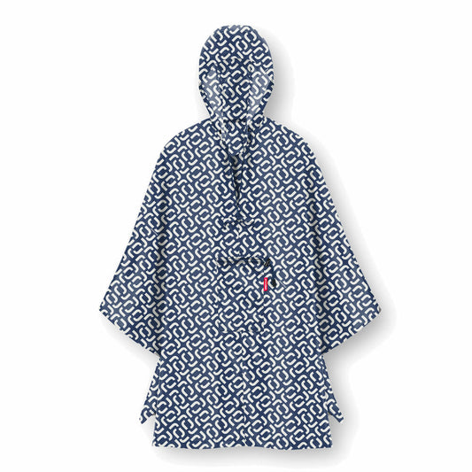 reisenthel mini maxi poncho, rain jacket, rain cape, rain protection, foldable, one size, polyester fabric, Signature Navy, AN4073