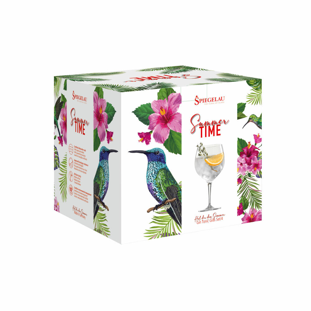 Spiegelau Summertime Gin & Tonic Gläser 4er Set, Glas, Transparent, 630 ml, 4390279