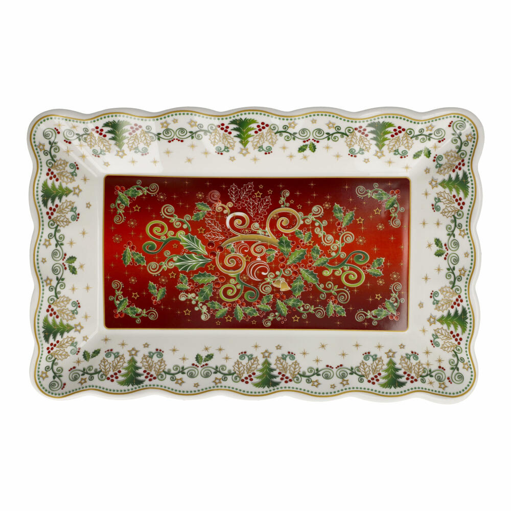 Goebel Bowl Palais Royal - Square, Christmas motif, Porcelain, Colorful, 32 x 21 cm, 51001621