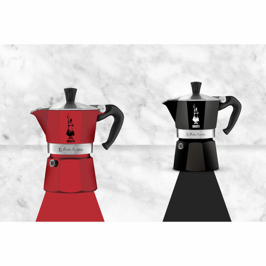 Bialetti Espressokocher Moka Express Color für 6 Tassen, Espresso, Espressokanne, Kaffeebereiter, Aluminium, Rot, 270 ml, 4943