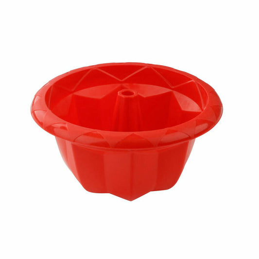 Dr. Oetker Silikon-Gugelhupfform Flexxibel Love 18 cm, Backform, Kuchenform, Platinsilikon, Rot, 1249