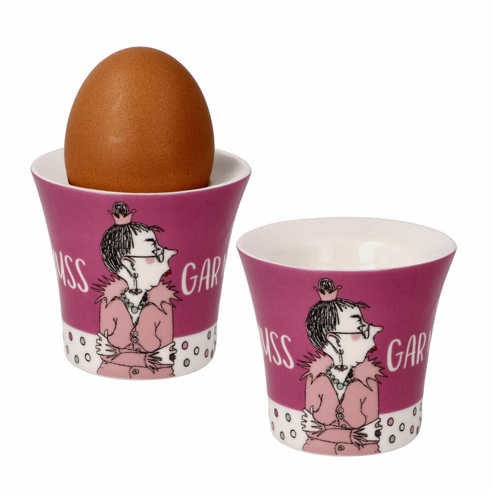 Goebel egg cup set of 2 Barbara Freundlieb - I don't have to do anything, New Bone China, Colorful, 6 cm, 27001321