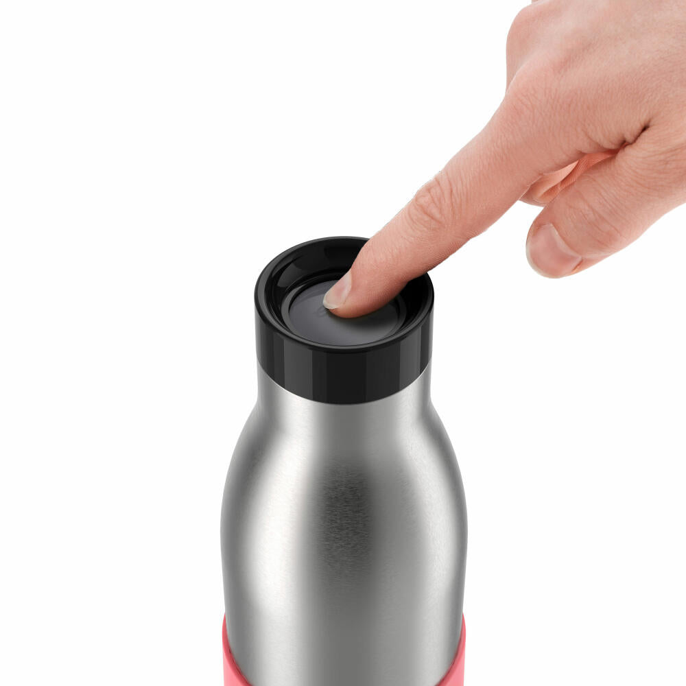 EMSA BLUDROP SLEEVE drinking bottle, water bottle, bottle, stainless steel, coral, 0.5 L, N31108