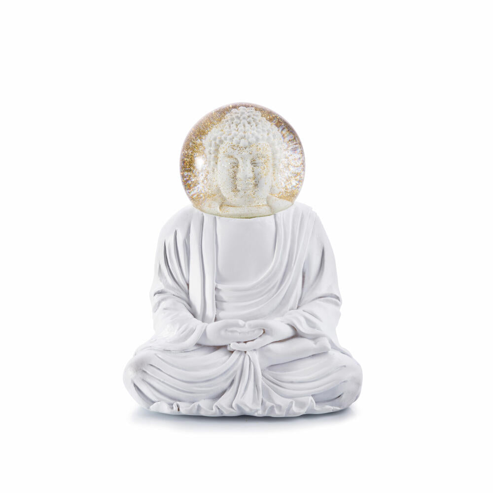 Donkey Products Summerglobe The Buddha, Glitter Ball, Snow Globe, Polyresin, Glass, White, 15 cm, 330453