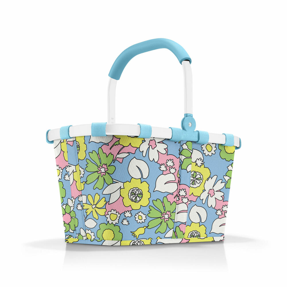 reisenthel carrybag, Einkaufskorb, Korb, Picknickkorb, Tragetasche, Polyestergewebe, Frame Florist Lagoon, 22 L, BK4093