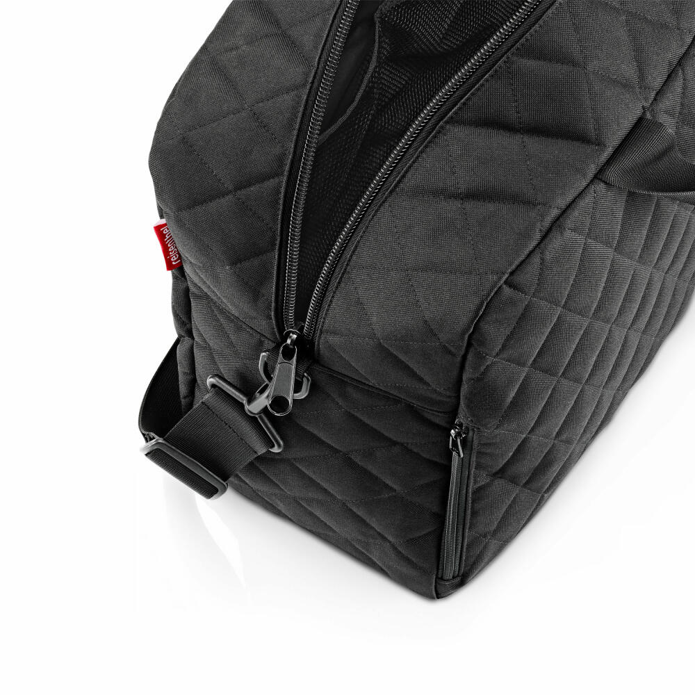 reisenthel duffelbag M, travel bag, carrying bag, shoulder bag, sports bag, hand luggage bag, Rhombus Black, 38 L, BG7059