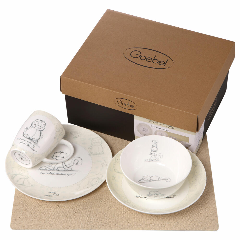 Goebel Gift Set Anouk - Believe in your dreams, Fine Bone China, Moss Green, 11 cm, 23600131