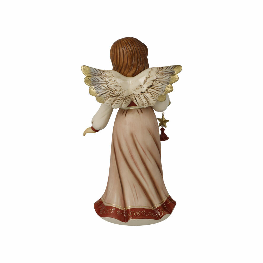 Goebel Angel Sparkling Christmas Star, Decorative Figure, Stoneware, Bordeaux, 26 cm, 41687291