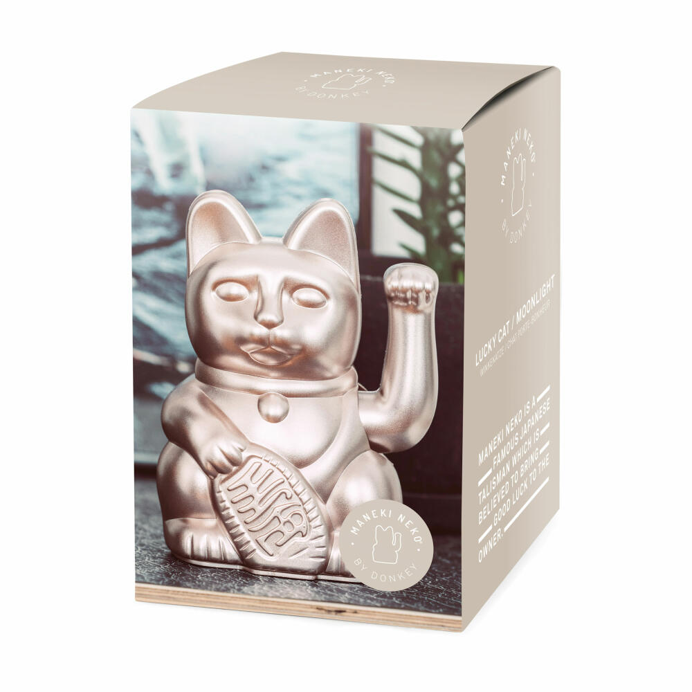 Donkey Products Lucky Cat Maneki Neko, waving cat, lucky charm, plastic, Moonlight, 15 cm, 330439