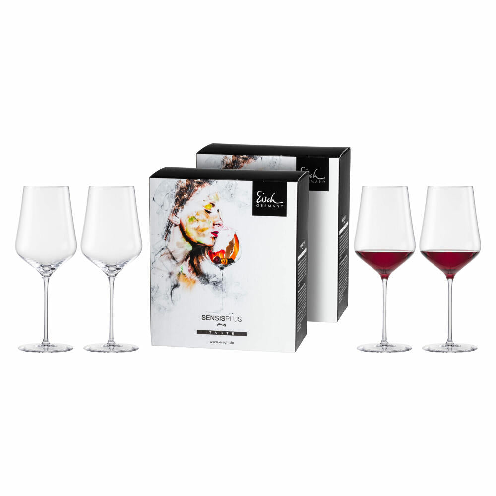 Eisch Bordeaux glass set of 4 Sky Sensis plus, red wine glass, crystal glass, 620 ml, 25185021