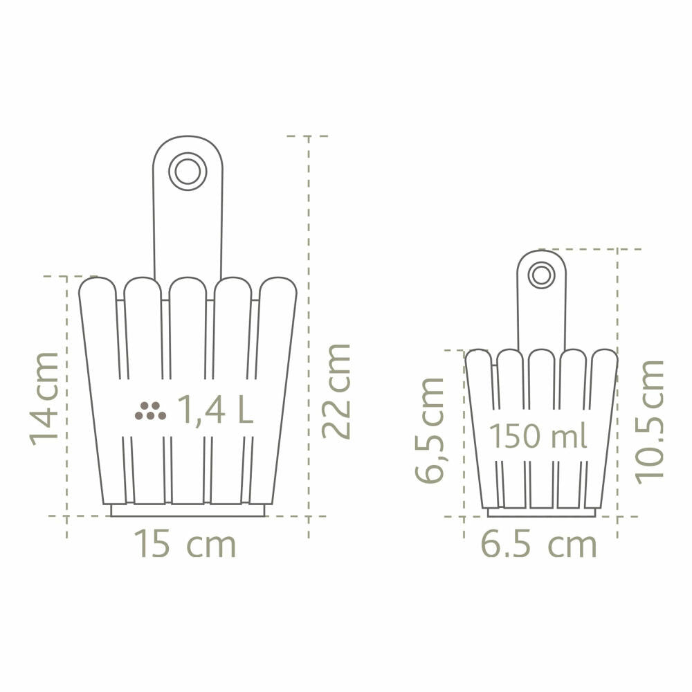 Poétic LANDHAUS MINI Fässchen, Pflanzkübel, Übertopf, Blumentopf, Küche, Garten, Kunststoff, Seidengrau, Ø 6.5 cm, 518108