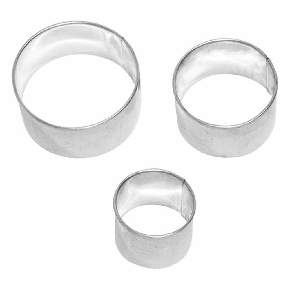 Birkmann Cookie Cutter Circle Smooth, 3-piece, Cookie Cutter, Cookie Mold, Biscuit, Cookies, Stainless Steel, 4 / 5 / 6 cm, 196032