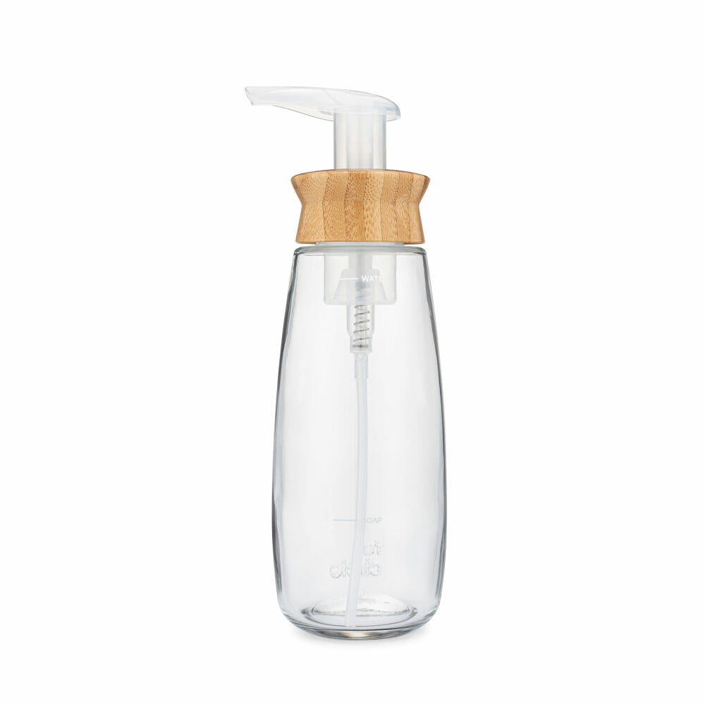 Full Circle Home Soap Dispenser Foamance, Dosing Dispenser, Glass, Bamboo, 450 ml, FC21141W