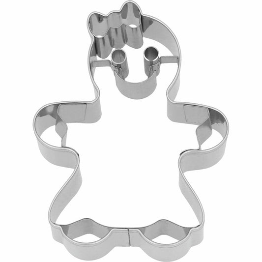 Birkmann cookie cutter gingerbread woman small, with internal embossing, cookie cutter, cookie mold, biscuit, cookies, stainless steel, 8 cm, 199354