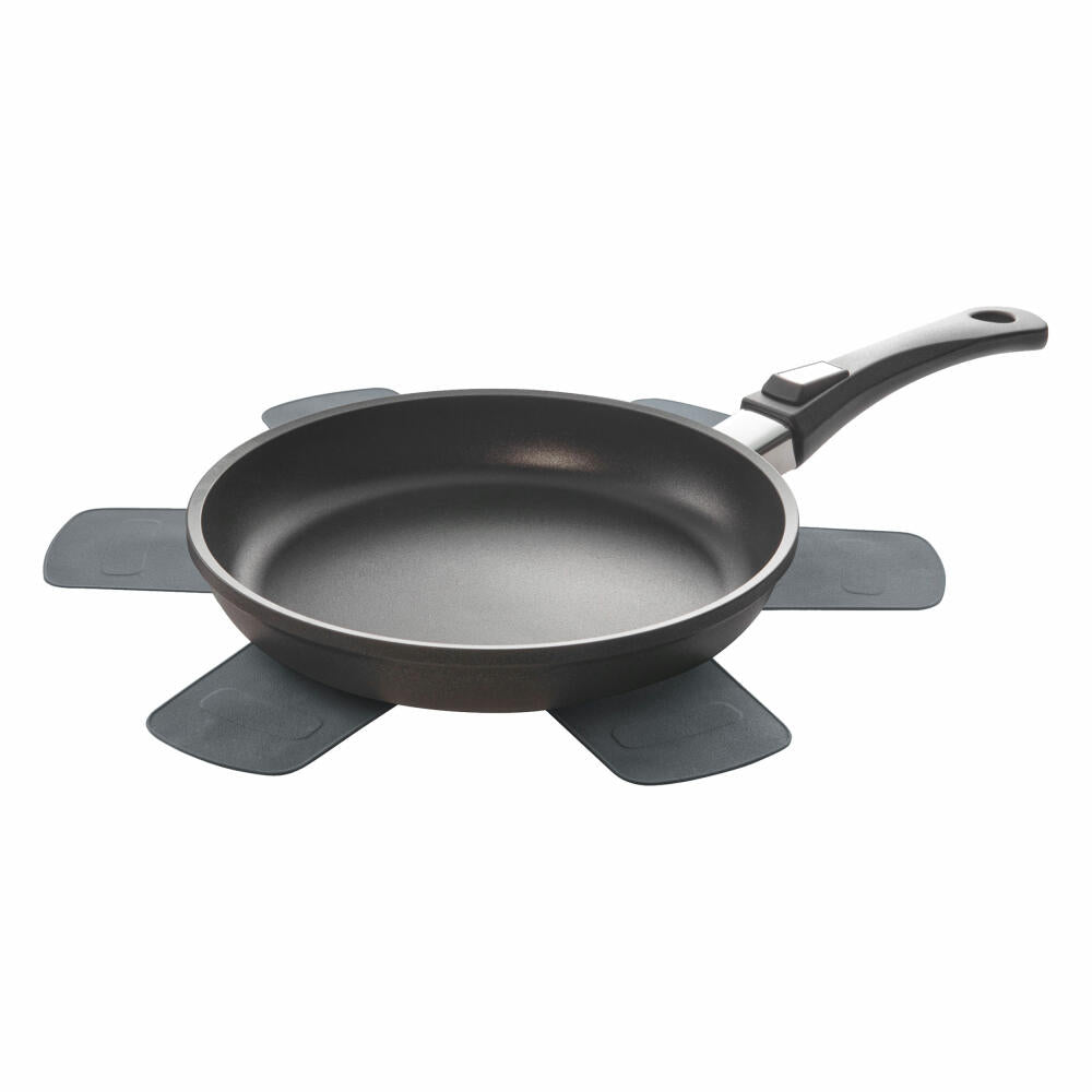 Berndes Alu Induction Frying Pan Set with 2x Silicone Pan Protectors, Pan, Non-Stick Coating, Aluminium, Black, Ø 20 cm