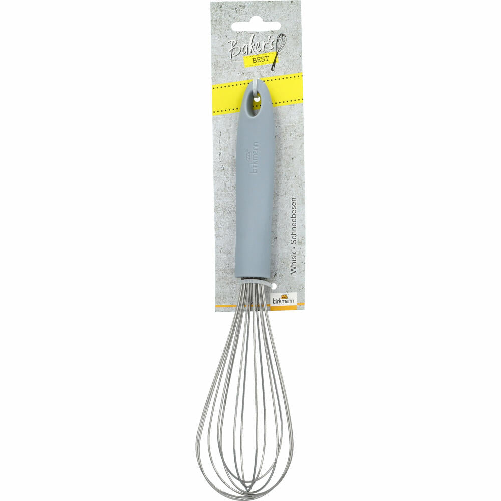 Birkmann Bakers Best whisk, mixing whisk, whipping whisk, stainless steel / plastic, grey, 27 cm, 424401