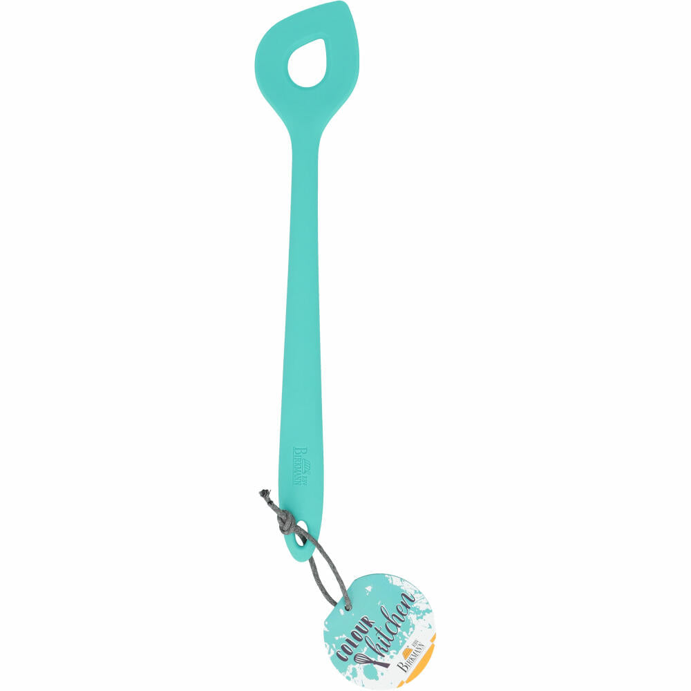 Birkmann Colour Kitchen Stirring Spoon, Cooking Spoon, Silicone with Metal Core, Turquoise, 29.5 cm, 422308