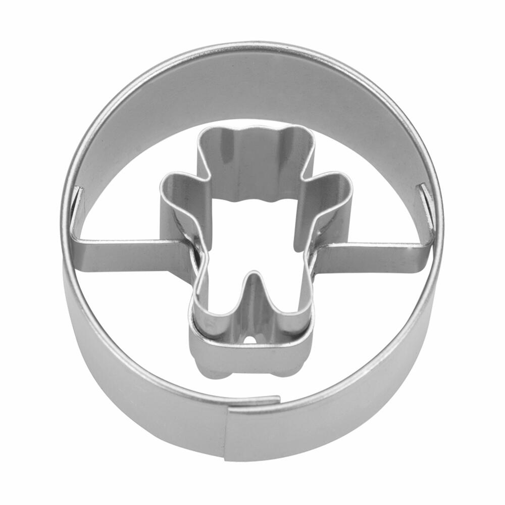 Städter cookie cutter bear in ring mini, cookie cutter, cookie mold, biscuit, cookies, stainless steel, Ø 3 cm, 955271