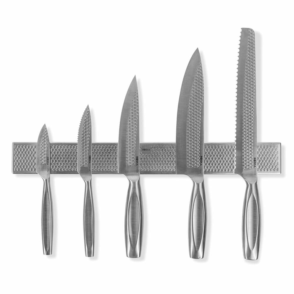 Boska knife set Monaco+ Ultimate 6-piece with magnetic strip, stainless steel, magnet, silver-colored, 307133