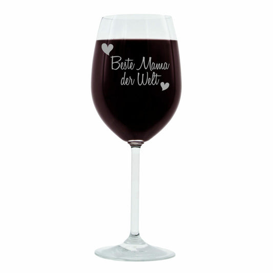 Leonardo wine glass, gift mood glass with engraving, mood glass, best mom in the world, thin, 400 ml