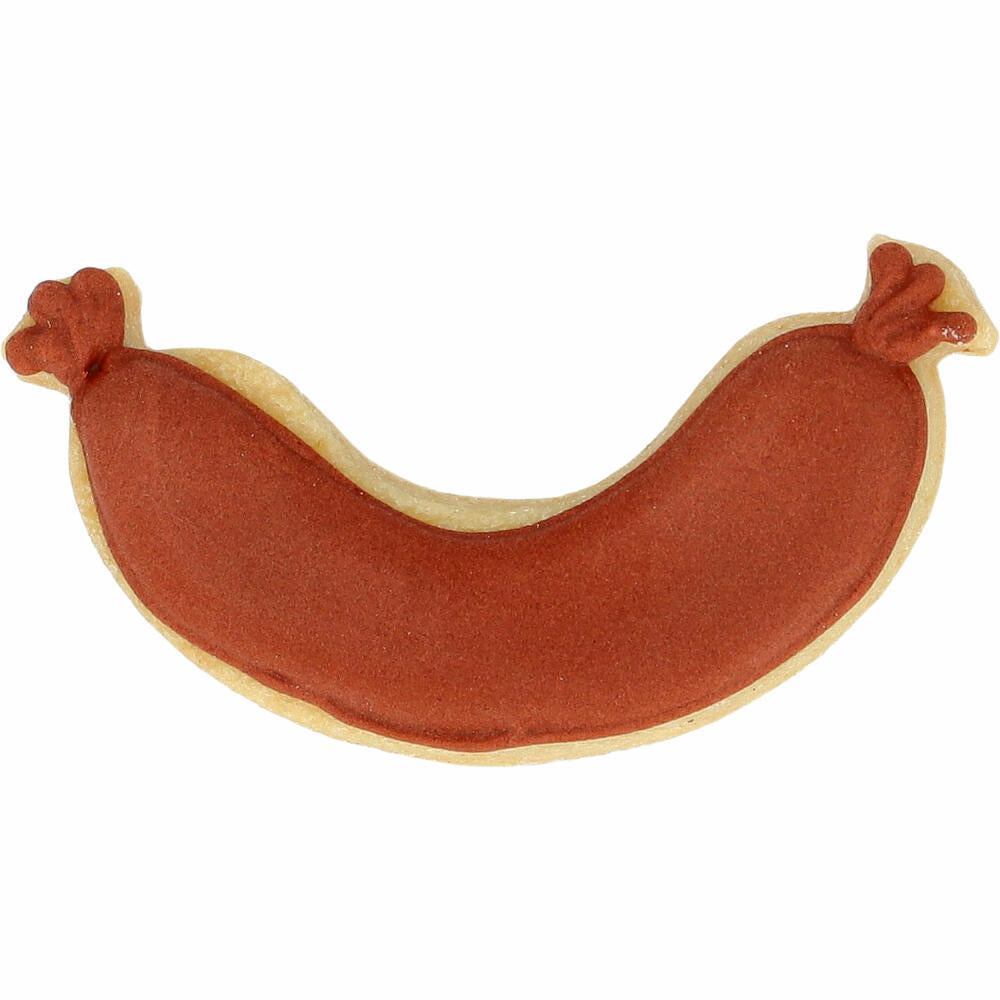 Birkmann Bratwurst cookie cutter, cookie cutter, cookie shape, biscuit, biscuits, stainless steel, 7 cm, 199071