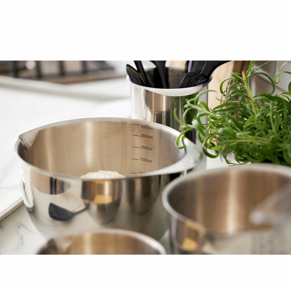 Rosti bowl set Margrethe 3-piece, bowls, steel, silver-colored, 1.5 + 2 + 3 L, 23921