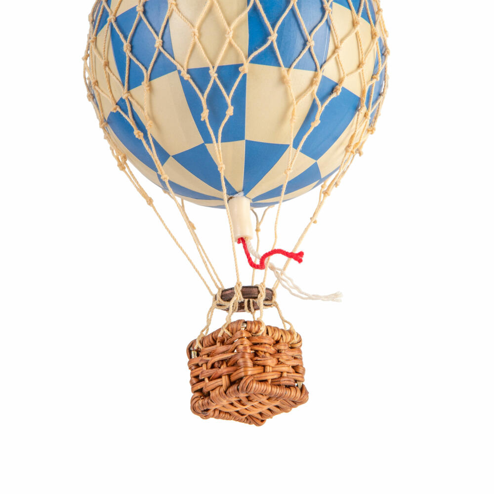 Authentic Models Hängedekoration Floating in the Skies Check Blue, Ballon, Rattan / Papier / Kunststoff, AP160CB