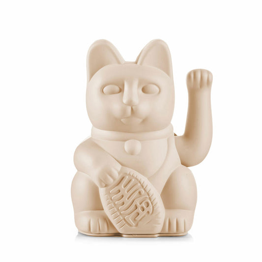 Donkey Products Lucky Cat Maneki Neko, Winkekatze, Glücksbringer, Kunststoff, Ocker, 15 cm, 330549