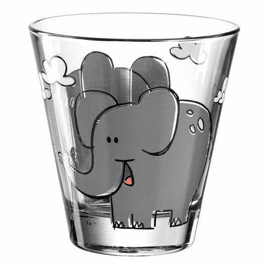 Leonardo drinking glass BAMBINI elephant, children's glass, glass, soda-lime glass, multicolored, 120 ml, 017901